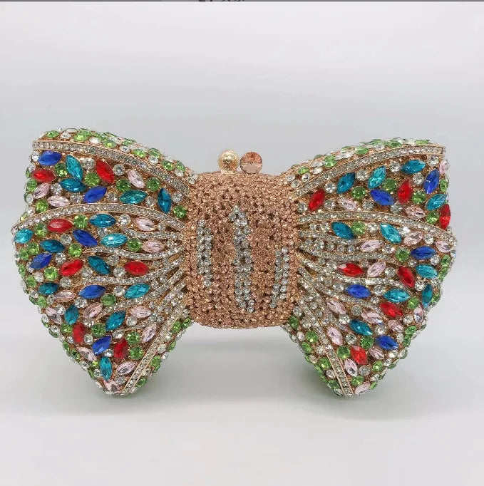 The Siren-Glow Bow Clutch Luxury Diamond-Inlaid Evening Bag