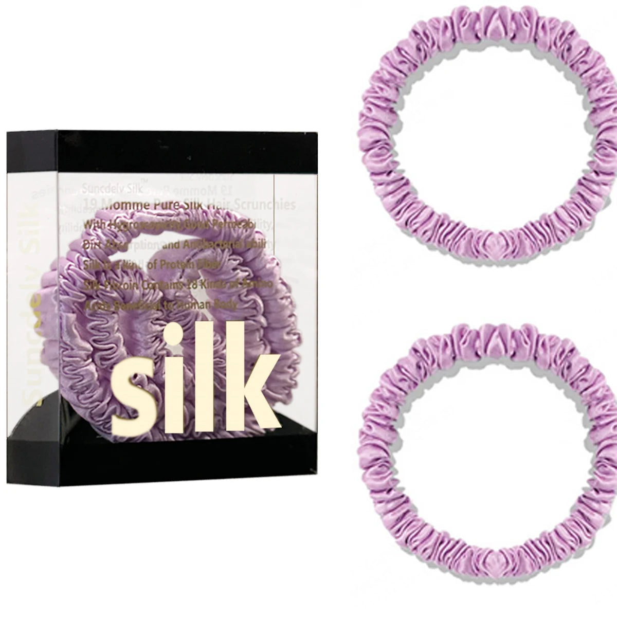 Das „Seidenfaden“-Slim-Set: Premium Skinny Scrunchies aus 100 % Maulbeerseide