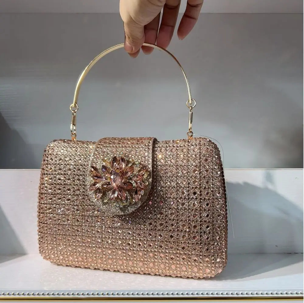 The Stellar-Glow Crystal Handbag Luxury Sparkling Diamond Clutch
