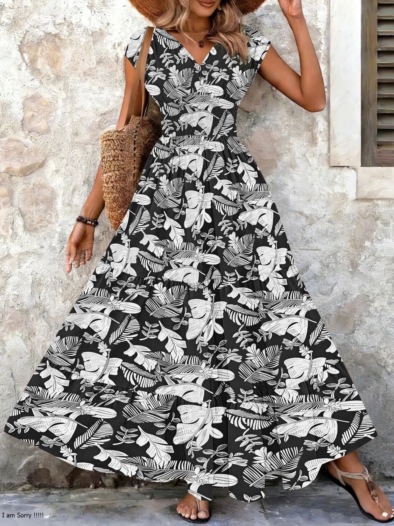 Women’s Vintage Floral Print Maxi Dress