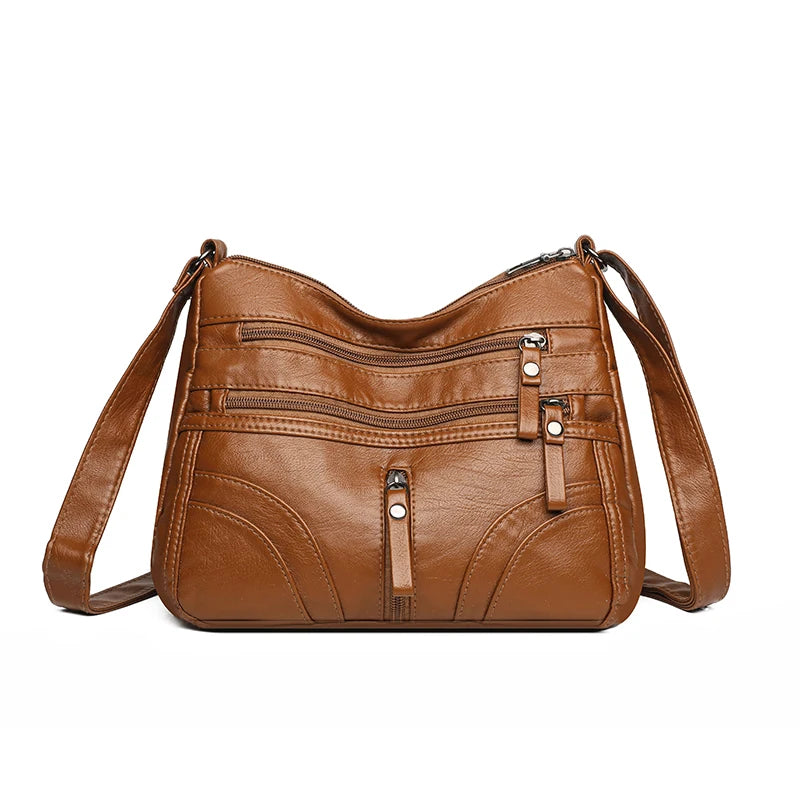 Matching-All Kunstleder-Messenger Bag | Premium PU-Umhängetasche für Damen