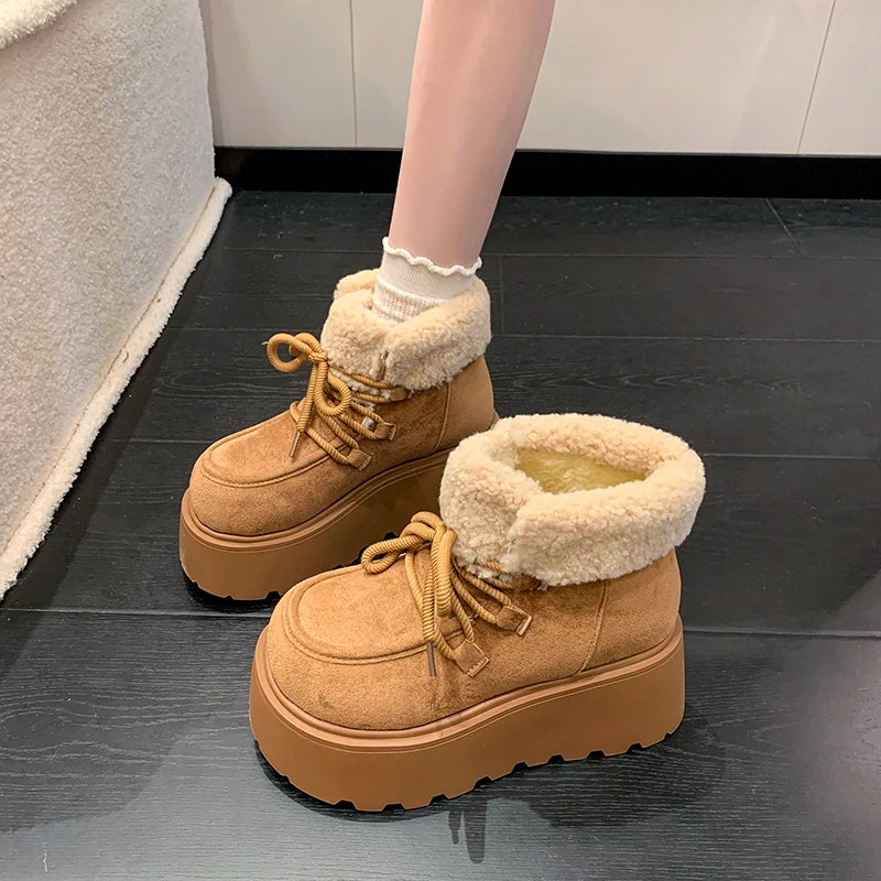 Women’s Chunky Platform Snow Boots – Ultra-Warm Fur-Lined Winter Booties