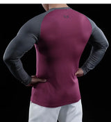 Men’s Gym Fitness Display Long Sleeve T-Shirt | Elastic Moisture Wicking Tights