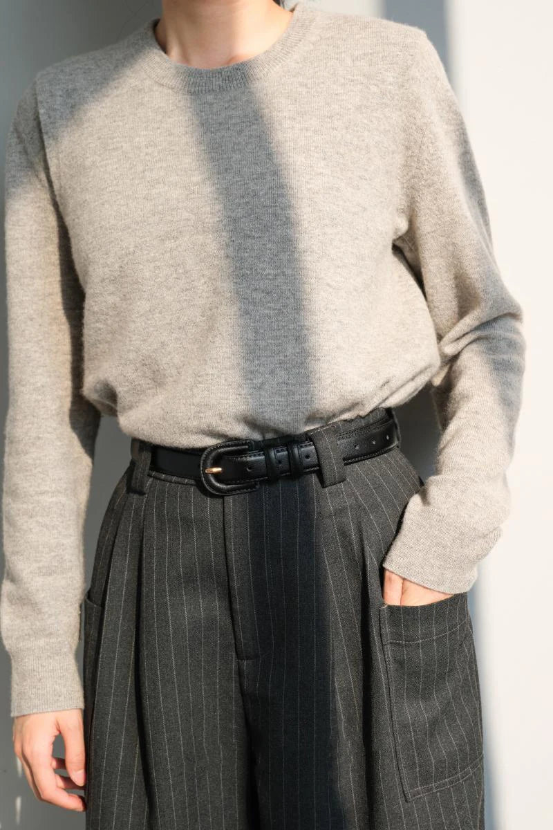 Damen Luxus-Schmaler Ledergürtel – Dünner Designergürtel mit Vintage-Schnalle
