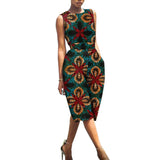African Print Jumpsuit for Women | Sleeveless Bazin Riche Knee-Length Romper