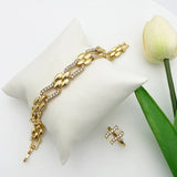 Elegant Cuban Link Necklace & Matching Earrings – Bold Bridal Wedding Jewelry Ensemble