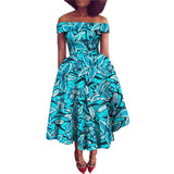 Afrikanisches Ankara-Print Carmen-Kleid | Traditionelle trägerlose afrikanische Kleidung