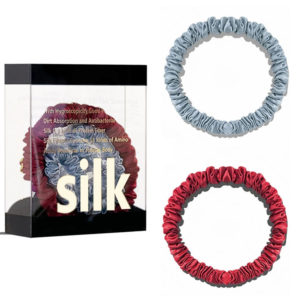 Das „Seidenfaden“-Slim-Set: Premium Skinny Scrunchies aus 100 % Maulbeerseide