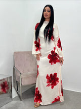 Printed Muslim Jalabiya and Evening Kaftan For Women’s Dubai Abaya Party Dress