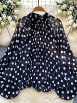 Women’s Leopard Print Blouse | Bow Tie Neck Long Sleeve Shirt