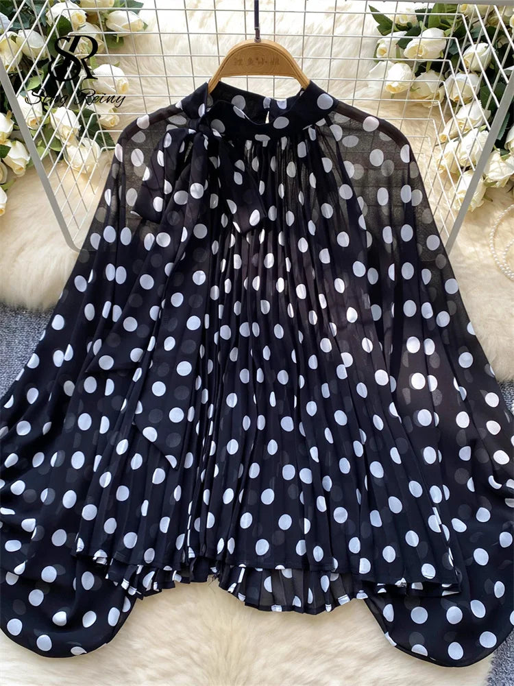 Women’s Leopard Print Blouse | Bow Tie Neck Long Sleeve Shirt