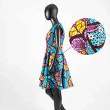 African Bazin Riche Mini Dress for Women | Traditional Short Brocade Attire