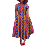 Afrikanisches Ankara-Print Carmen-Kleid | Traditionelle trägerlose afrikanische Kleidung