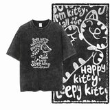 Acid Washed Cat Graphic T-Shirt | Unisex Exclusive Streetwear Tee