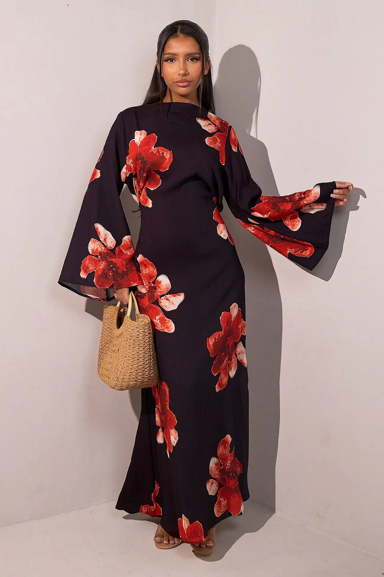 Printed Muslim Jalabiya and Evening Kaftan For Women’s Dubai Abaya Party Dress