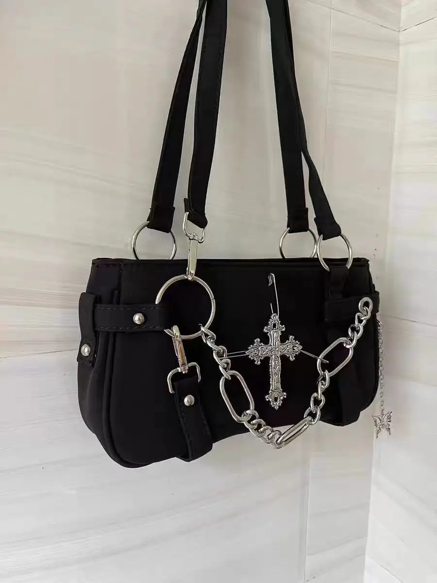 Die Cyber-Retro-Silhouette Y2K Punk Biker Bag