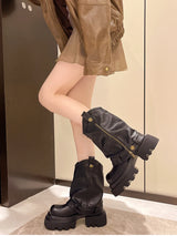 Designer Vintage Women’s Ankle Boots – Fashion Slip-On Knight Booties