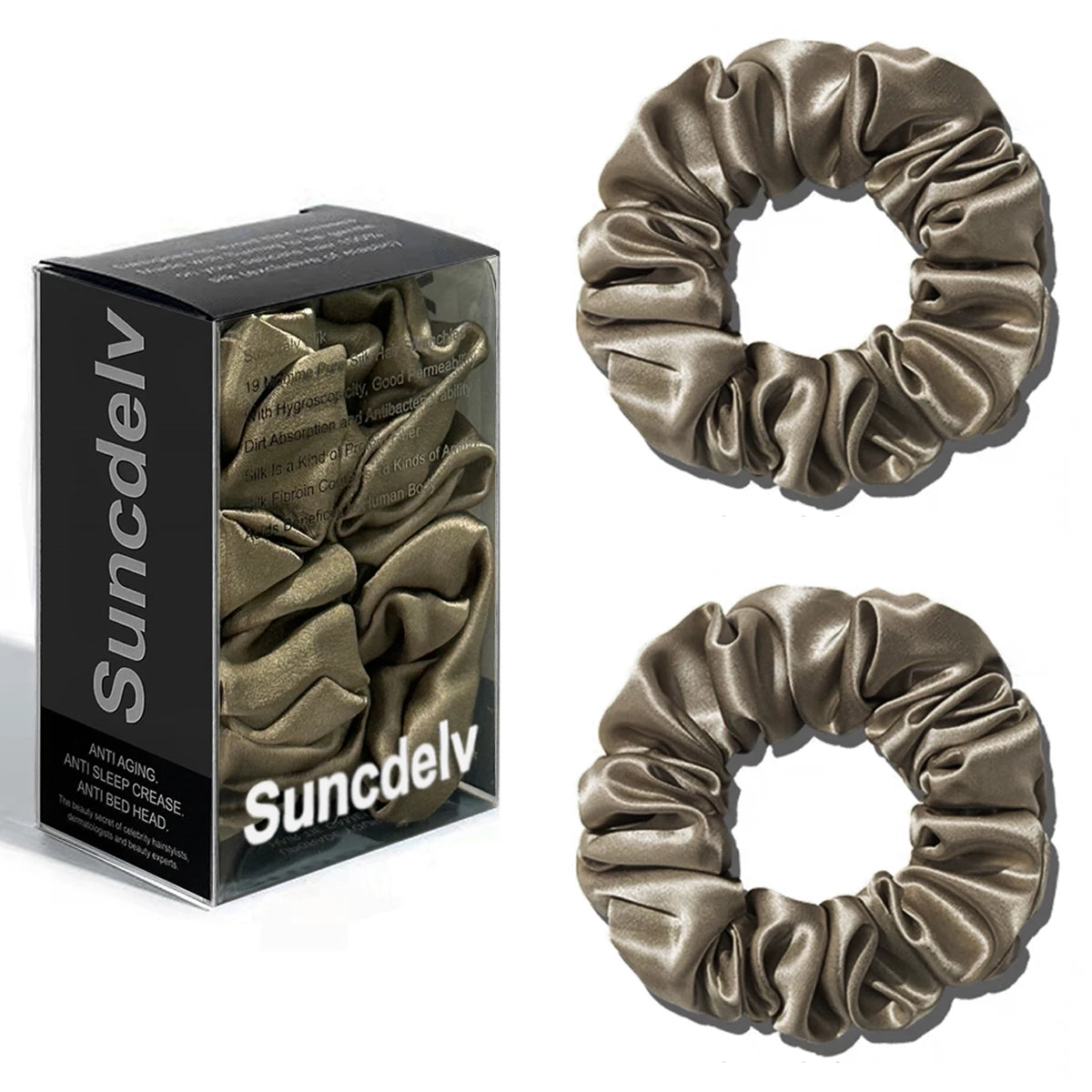 The "Silk-Glow" Duo: 2Pcs Pure 22 Momme Natural Silk Scrunchies