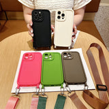 Crossbody Lanyard Silicone Case for iPhone 17 16 15 14 13 12 11 Pro Max