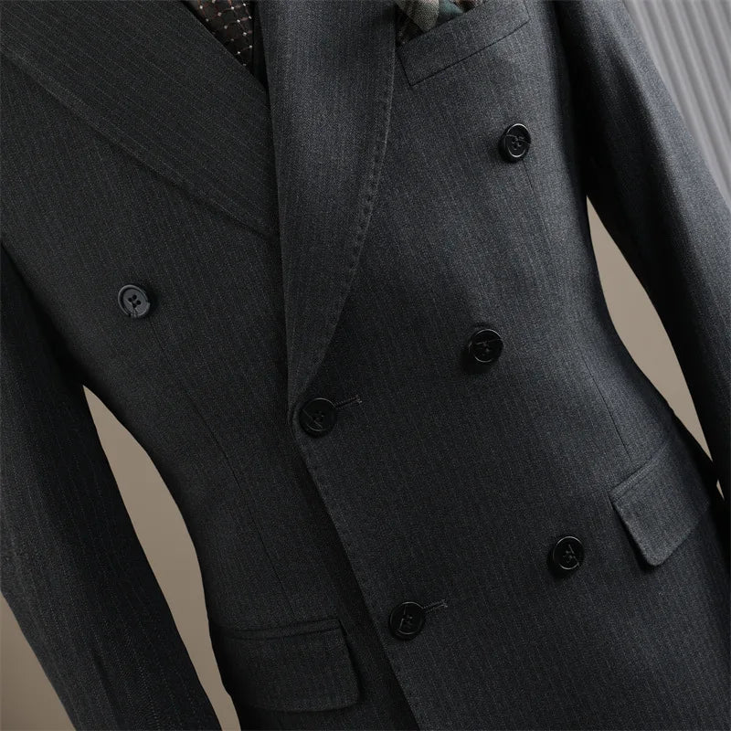High-Quality 3-Piece Men’s Suit – Slim Fit Double-Breasted Formal Business Set