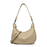 Die Lichi-Crescent Silhouette Zwei-Riemen Soft PU-Leder Umhängetasche