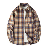 Herren Kariertes Flanell Übergröße Business Herren Hemd – Frühling Herbst Langarm Freizeithemden