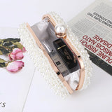 The Ethereal-Glow Bridal Clutch Luxury Pearl & Crystal Beaded Handbag