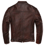 Herren Motorradjacke aus echtem Leder – Vintage Bikerjacke aus natürlichem Rindsleder