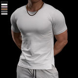 Herren hochelastisches Fitness-Trainings-T-Shirt | Atmungsaktives, eng anliegendes Sport-Laufshirt