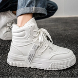 Herren Weiße Wasserdichte Schnee-Sneaker – Warme, Plüschgefütterte Winterschuhe, Rutschfest & Abriebfest für Outdoor und Freizeit