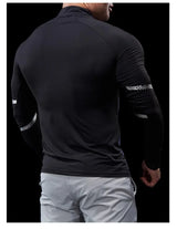 Men’s Half-Zip Performance Polo | Long-Sleeve Quick-Drying Fitness Tights Shirt
