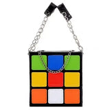 Luxury Chic Cubic Shape Box Handbag | Designer Chain Tote for Women