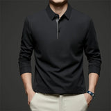 Herren Langarm-Poloshirt – Business Casual Uni-Oberteil