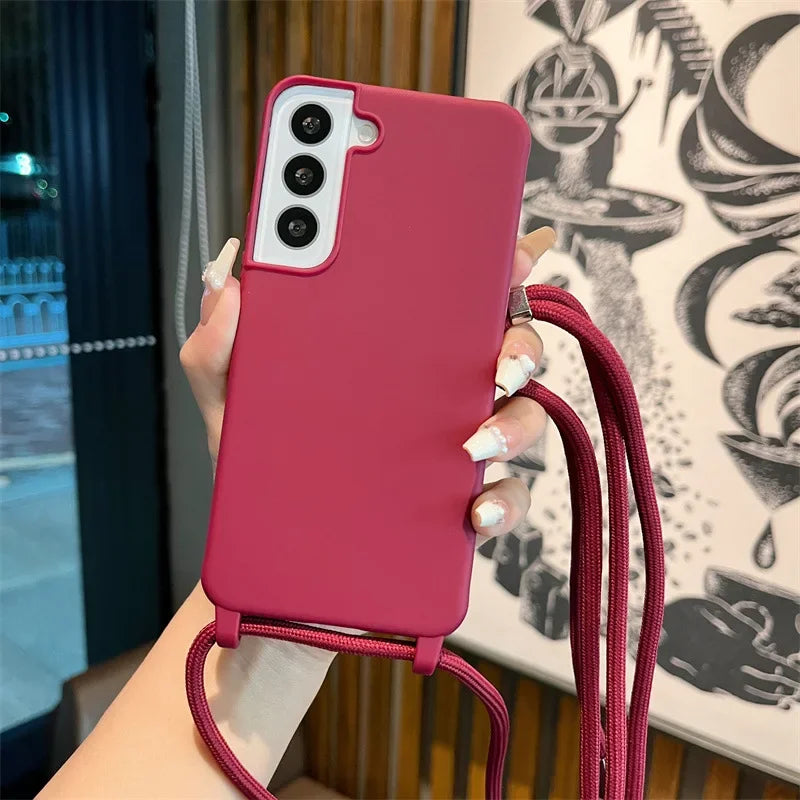 Crossbody Lanyard Soft Case for Samsung Galaxy S26 S25 S24 Ultra S23 FE