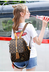 Luxury High-Quality Leather Women's Backpack | Designer Fashion Printing Bag