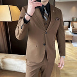 3-teiliger hochwertiger Anzug für Herren – Luxuriöses Boutique-Set aus Sakko, Weste und Hose