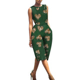 African Print Jumpsuit for Women | Sleeveless Bazin Riche Knee-Length Romper