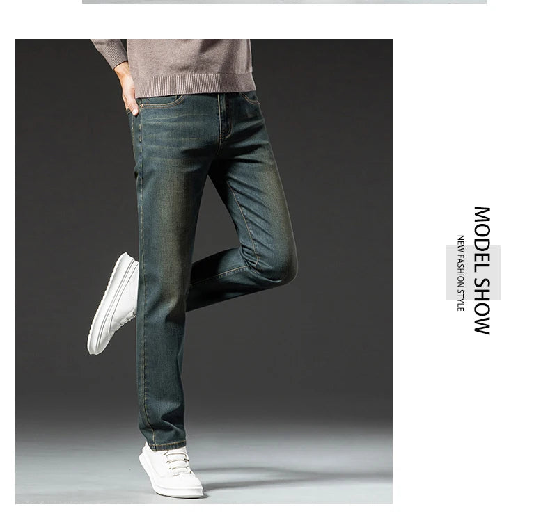 Herren Premium Vintage Jeans | Neue hochwertige elastische Business-Freizeit-Jeans