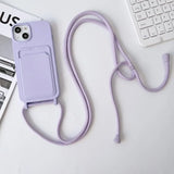 Crossbody Lanyard Card Holder Case for iPhone 17 Air 16 15 14 13 12 Pro Max