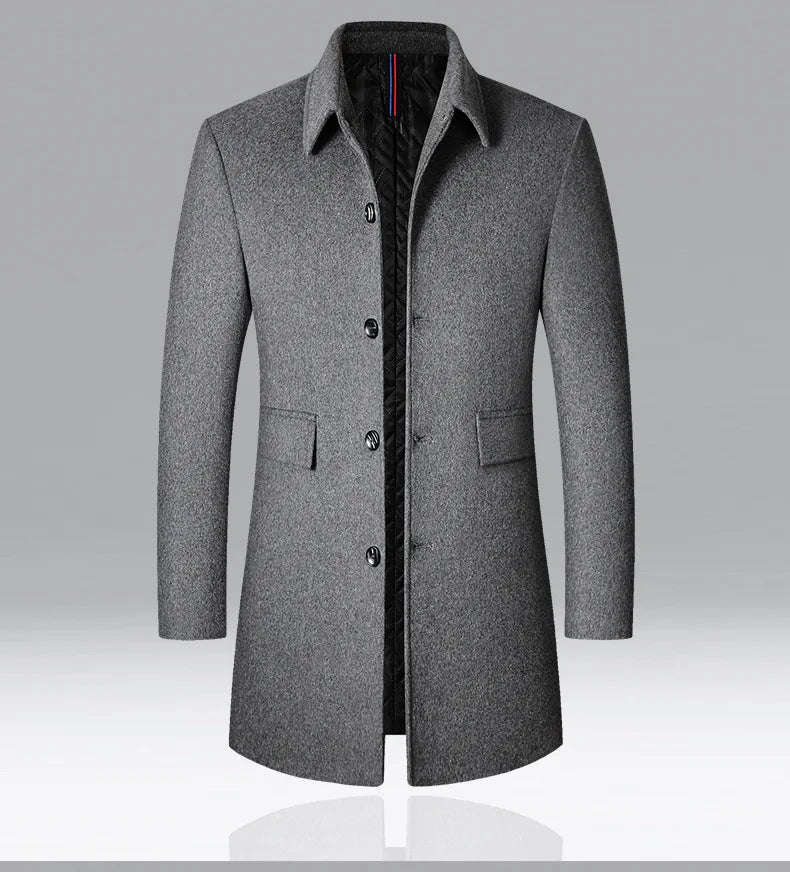 Herren Winter Wollmantel – Klassischer Umlegekragen Gehrock