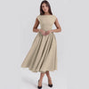 Women's French Style Backless Midi Dress