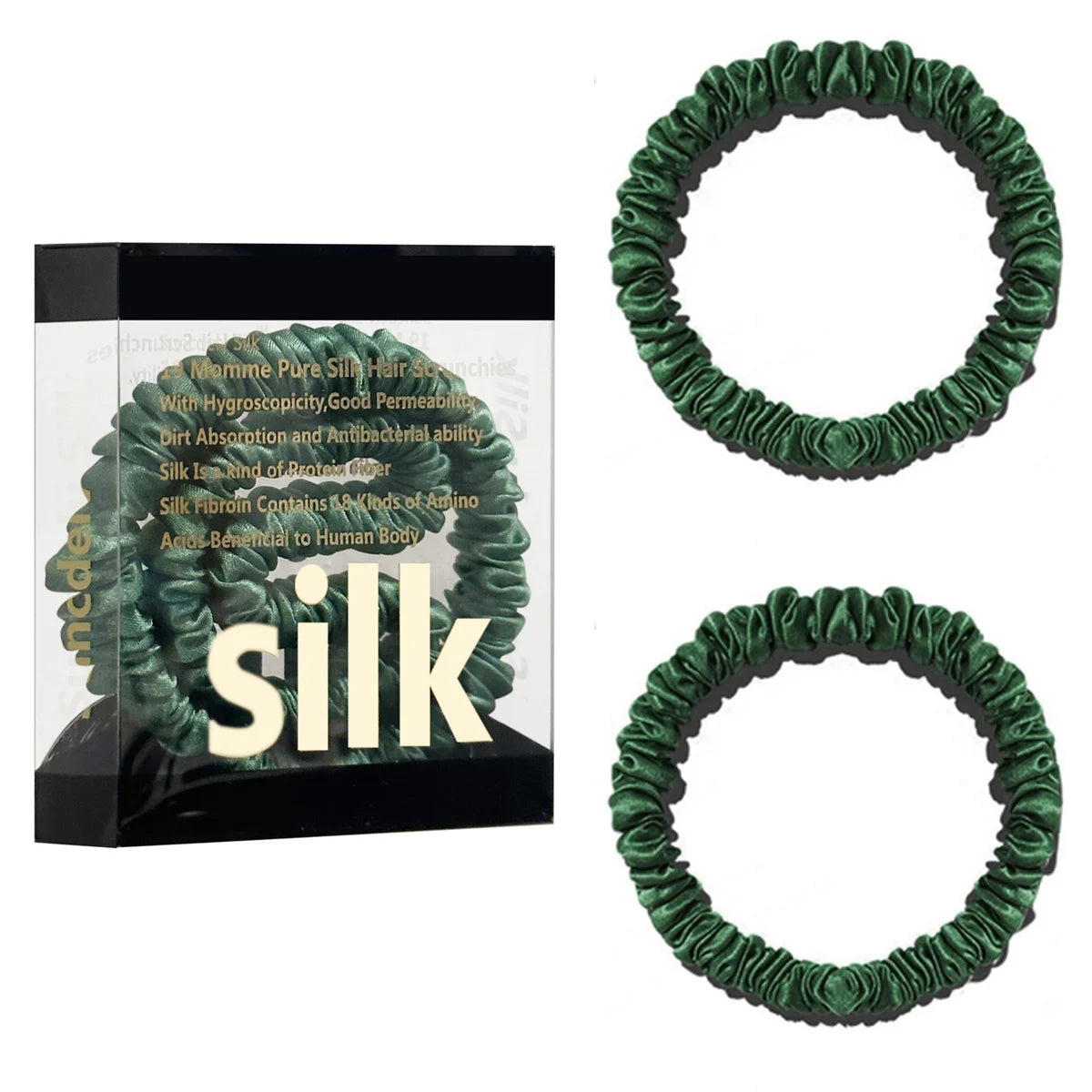 Das „Seidenfaden“-Slim-Set: Premium Skinny Scrunchies aus 100 % Maulbeerseide