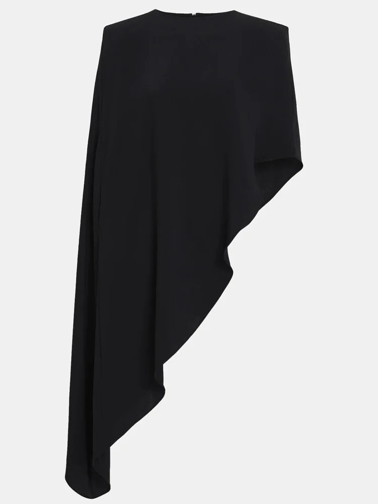 Fashion Satin Tank Top for Women Featuring a Sophisticated Drape and Short Cap Sleeves