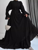 Muslim Women’s Abaya with Sash | Elegant Moroccan Jalabiya and Dubai Kaftan