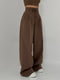 Women’s Y2K Wide Leg Long Pants – Elegant High Waist Double Drawstring Baggy Trouser