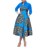Vibrant Dashiki Print African A-Line Dress for Women