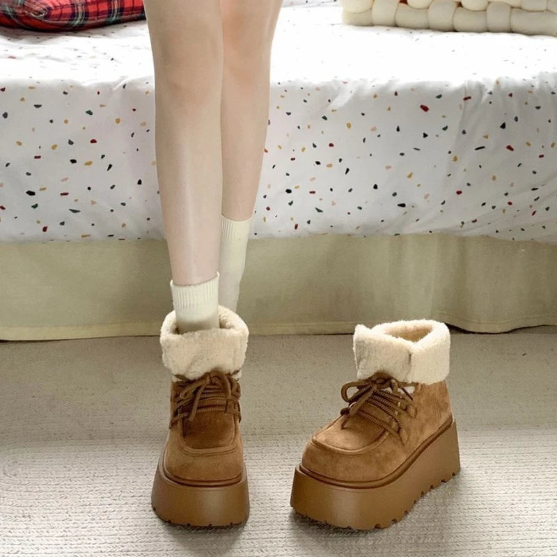 Women’s Chunky Platform Snow Boots – Ultra-Warm Fur-Lined Winter Booties