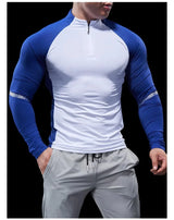 Men’s Half-Zip Performance Polo | Long-Sleeve Quick-Drying Fitness Tights Shirt