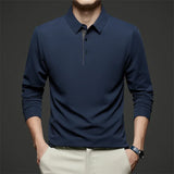 Herren Langarm-Poloshirt – Business Casual Uni-Oberteil