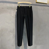 Men’s Slim Fit Casual Pants – Business Suit Trousers with Elastic Waist